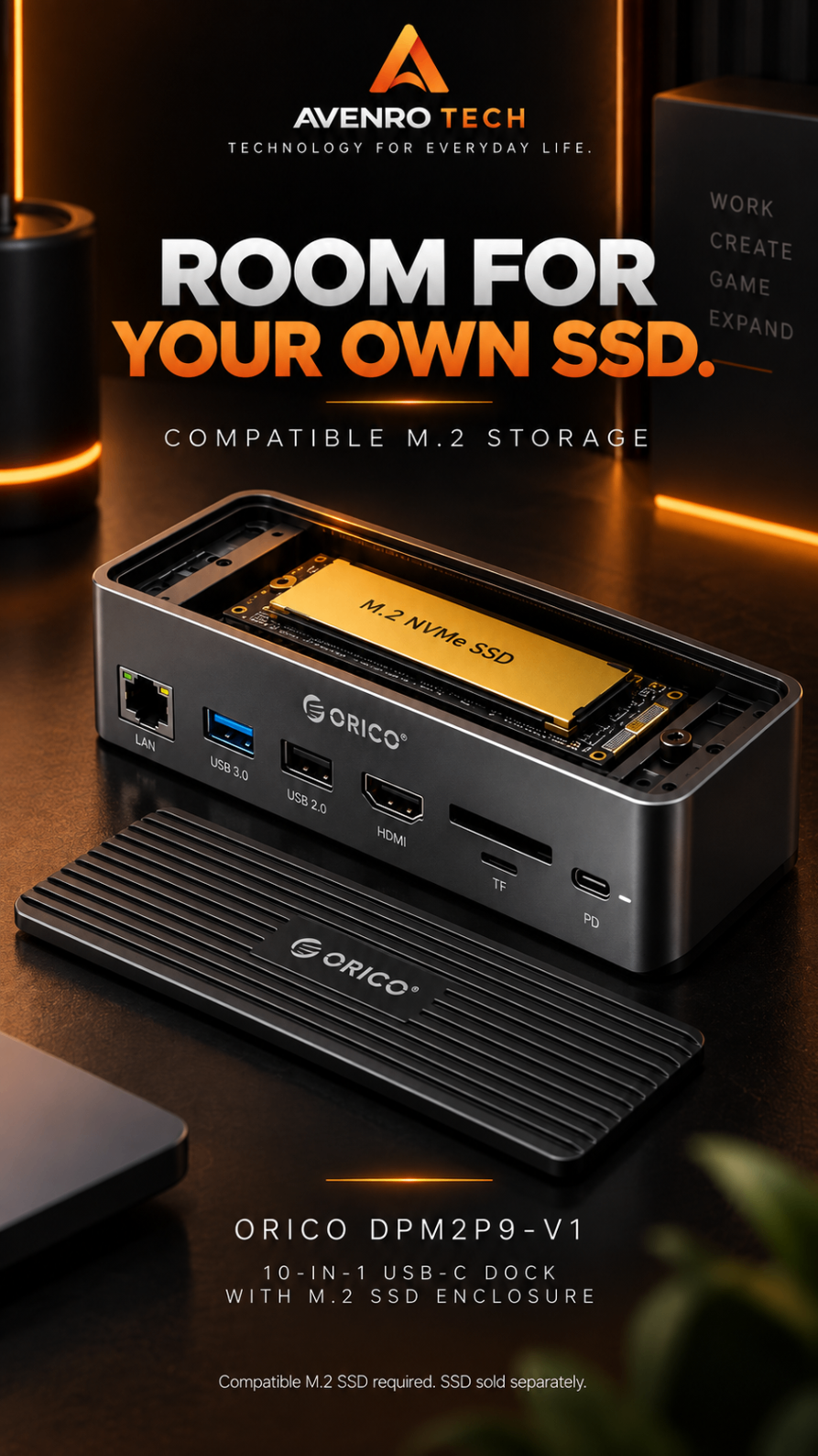 ORICO DPM2P9-V1 open M.2 storage bay